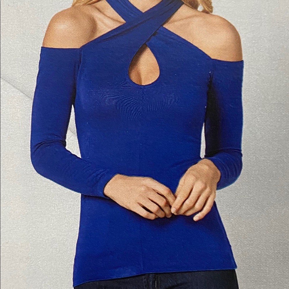 Criss cross royal blue Venus top